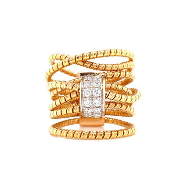 18kt Yellow Gold Multi Strand Diamond Ring