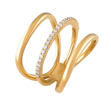 18kt Rose Gold Open Diamond Ring