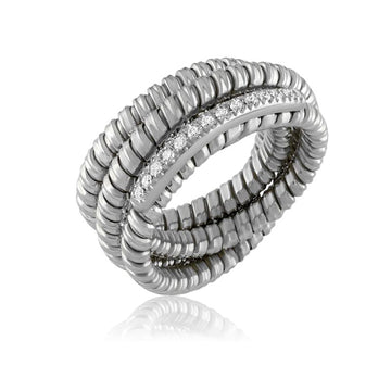 18kt Gold Diamond Coil Ring