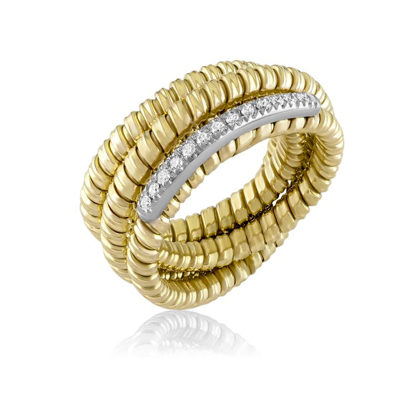 18kt Gold Diamond Coil Ring