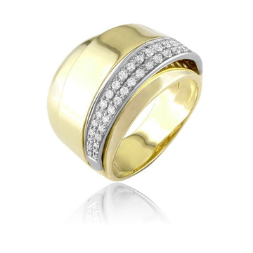 18kt Yellow Gold Tapered Diamond Ring