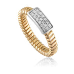 18kt Gold 3 Diamond Row Coil Ring