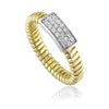 18kt Gold 3 Diamond Row Coil Ring