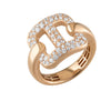 18kt Gold Domed Open Square Diamond Ring