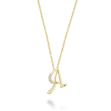 Mini Diamond Initial Necklace
