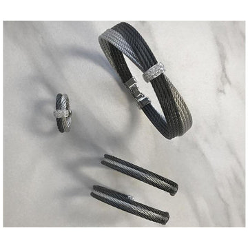 18kt Steel 3 Row Hoop Earring