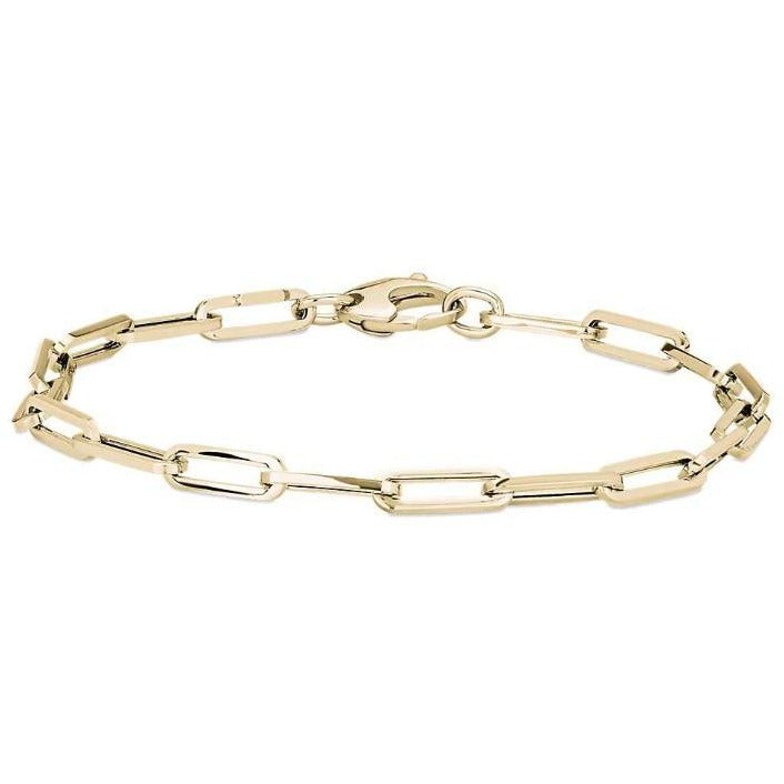 14kt Yellow Gold Small Rounded Paperclip Bracelet