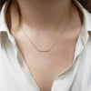 14kt Gold Curved Diamond Bar Necklace