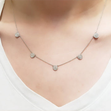 14kt Gold Diamond Disc Necklace