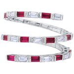 18kt White Gold Ruby and Diamond Wrap Ring