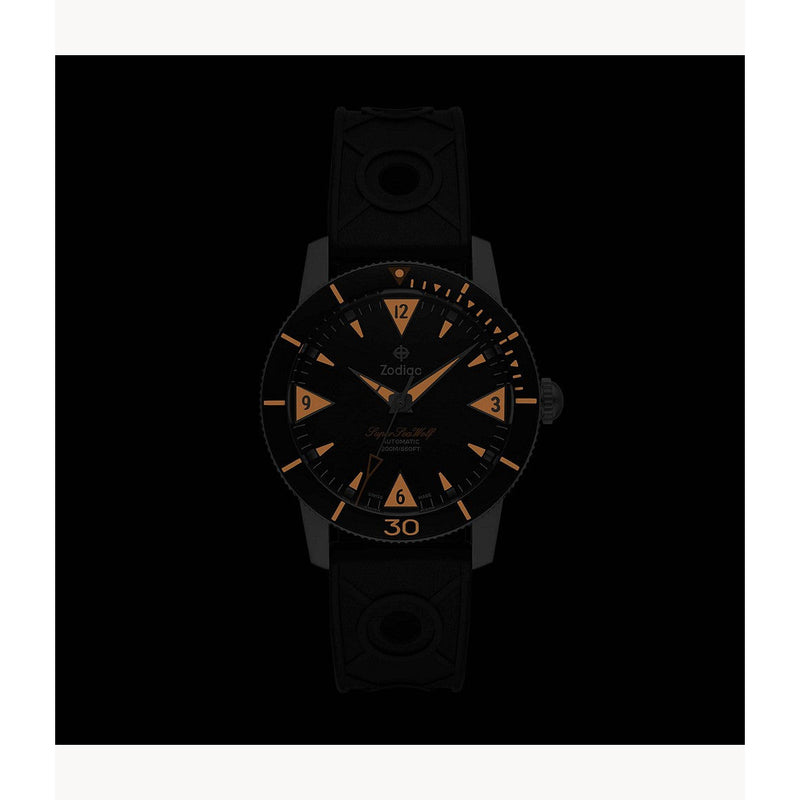 Zodiac Super Sea Wolf 53 Skin Automatic Black Rubber Watch ZO9212