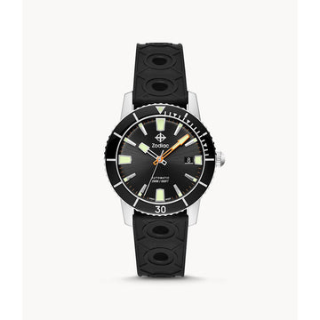 Zodiac Super Sea Wolf 53 Compression Automatic Black Rubber Watch ZO9256