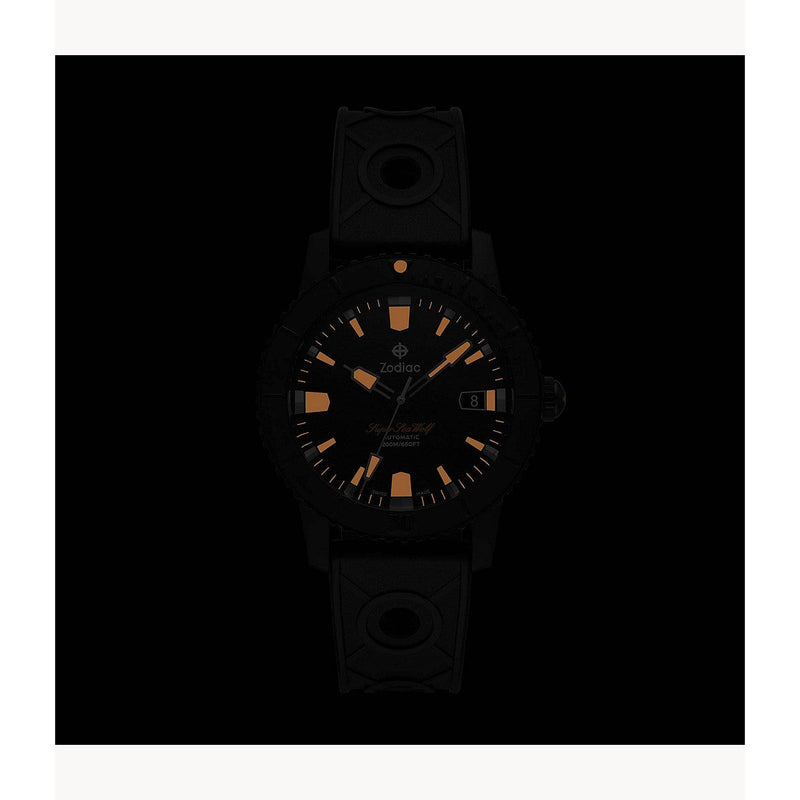 Zodiac Super Sea Wolf 53 Compression Automatic Black Rubber Watch ZO9289