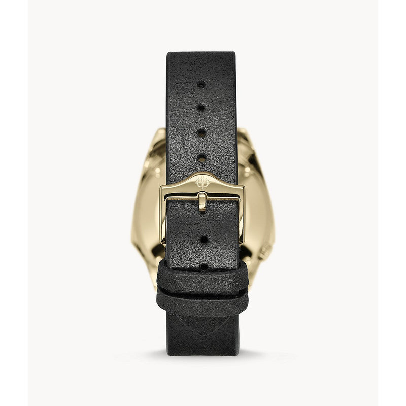 Zodiac Olympos Automatic Three-Hand Date Black Leather Watch ZO9703