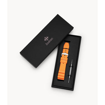 Zodiac Pro-Diver 20mm Orange Rubber Strap ZOS1020