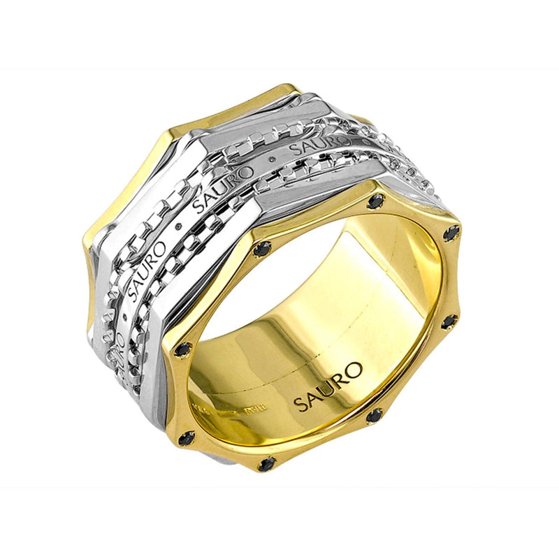Sauro 18kt Yellow & White Gold Rotating Ring