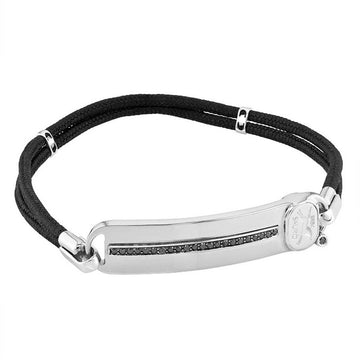 Sauro 18kt White Gold Rope Bracelet With Black Diamonds