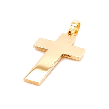 18kt Yellow Gold Large Wide Cross Pendant