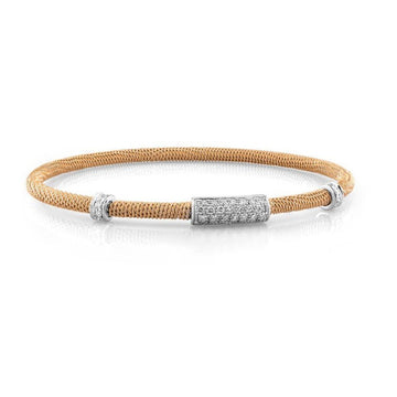 18kt Rose Gold Diamond Pave Bar Bangle