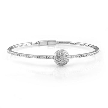 18kt White Gold Pave Flex Bangle