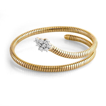 18kt Rose Gold Serpent Diamond Flex Bangle