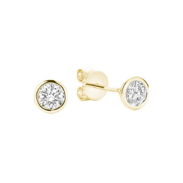 White Gold Bezel Set Diamond Studs - 0.15cts