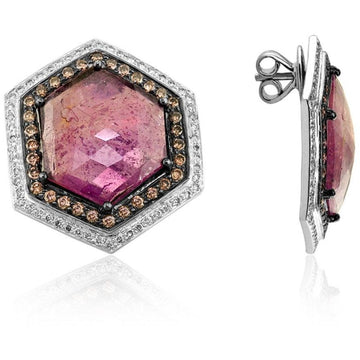 18kt White Gold Sapphire & Diamond Earrings