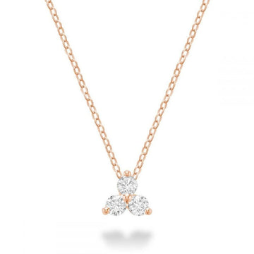 14kt White Gold Three Stone Necklace