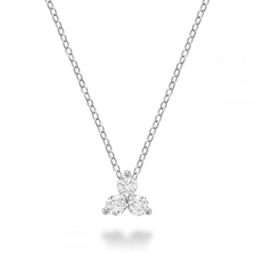 14kt White Gold Three Stone Necklace