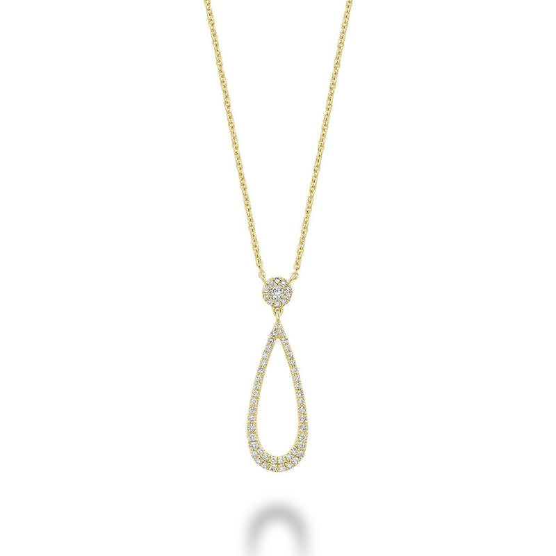 14kt Gold Teardrop Diamond Necklace