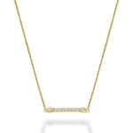 14kt Gold Diamond Bar Bezel Necklace