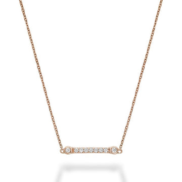 14kt Gold Diamond Bar Bezel Necklace