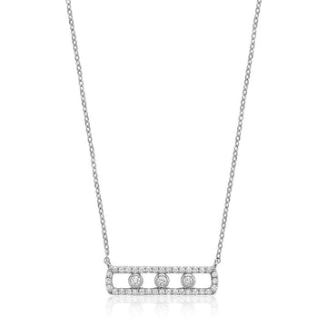 14kt Gold Bar Necklace with Diamonds