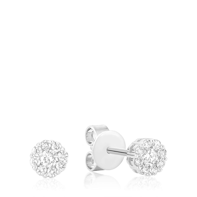 Small 14kt Gold Diamond Cluster Earrings
