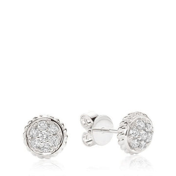 14kt Gold Rope Diamond Studs