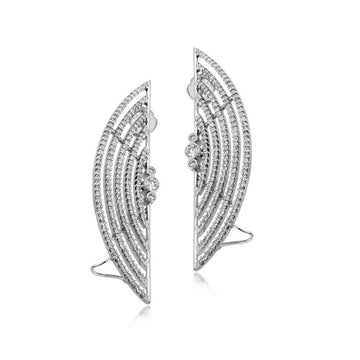 18kt White Gold Diamond Earring Cuffs