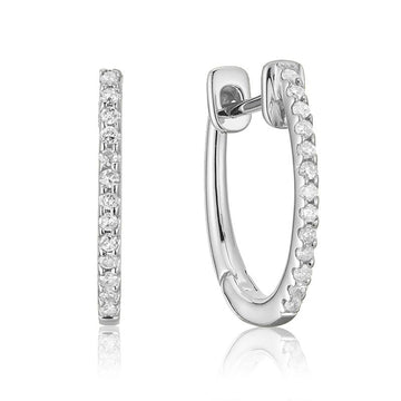 14kt Small Diamond Huggy Earrings