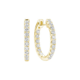 14kt Gold Inside Out Diamond Oval Hoops