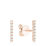 14kt Rose Gold Diamond Bar Stud Earrings