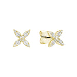 14kt Gold Marquise Flower Studs