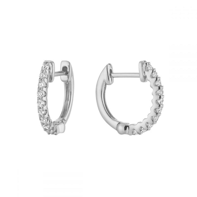 14kt Gold Diamond Hoop Earrings
