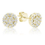 14kt Yellow Gold Diamond Cluster Stud Earrings