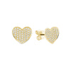 14kt Gold Curved Pave Heart Earrings