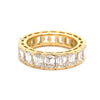 18kt Half Bezel Emerald Cut Eternity Diamond Ring