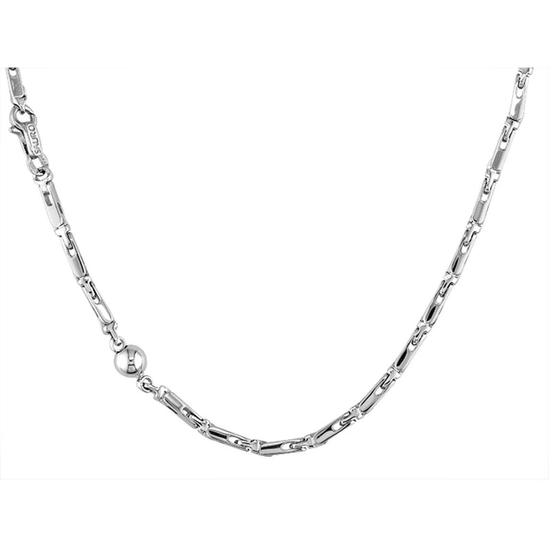 Sauro 18kt White Gold Solid Link Necklace
