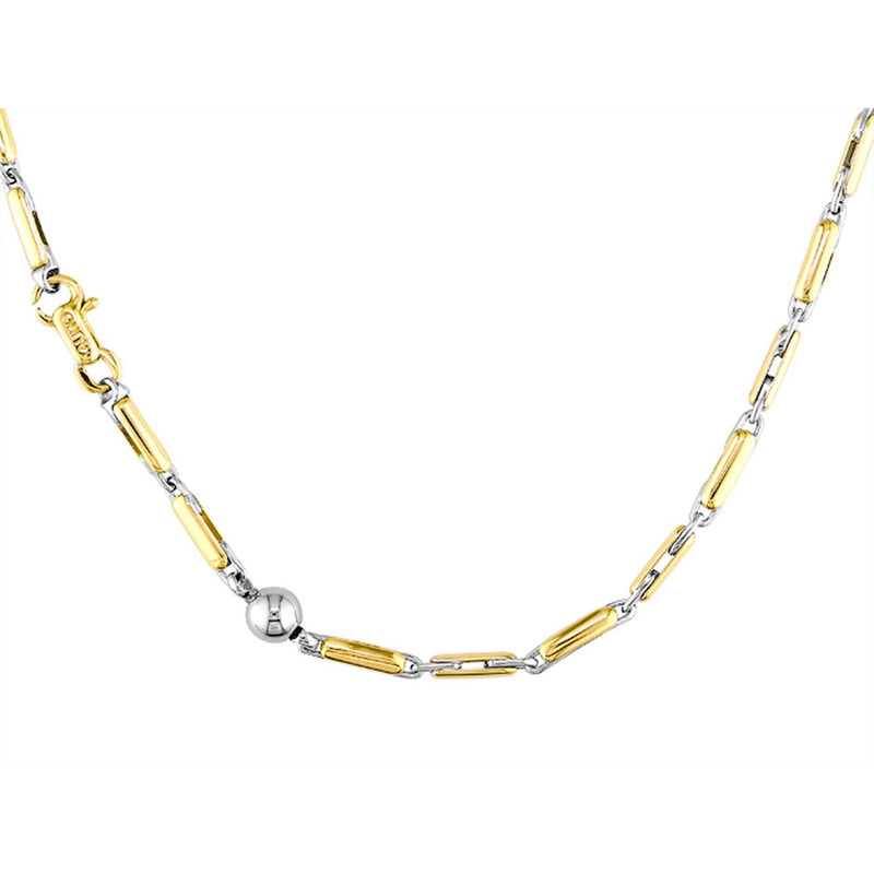 Sauro 18kt Yellow & White Gold Sandwich Link Necklace