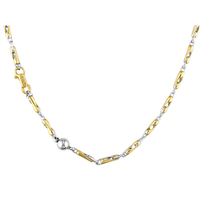 Sauro 18kt Yellow & White Gold Twist Link Necklace