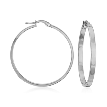 18kt Gold Flat Medium Hoops