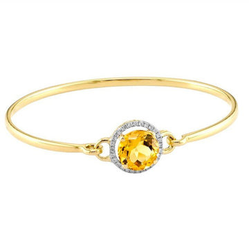 18kt Yellow Gold Citrine & Diamond Bangle