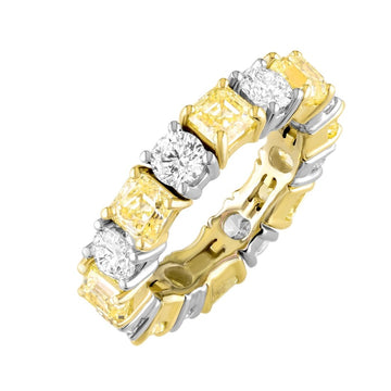 18kt Yellow and White Alternating Diamond Eternity Band